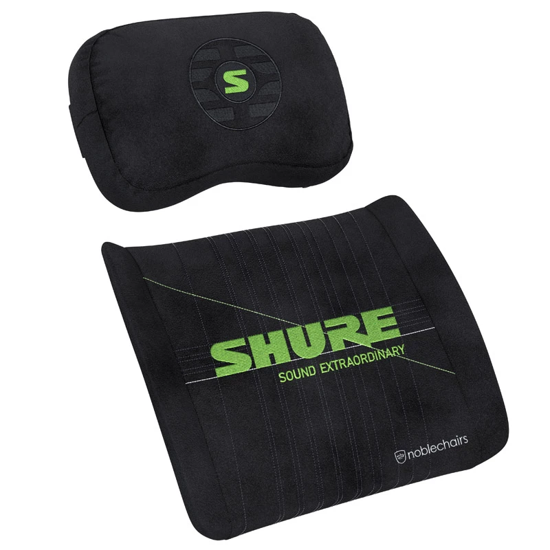Atmiņas putu spilvenu komplekts noblechairs Shure Edition GAGC-343 — jostasvietas un galvas balsta spilveni
