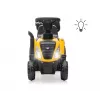 CAT traktors ar piekabi, dzeltens, braucamais