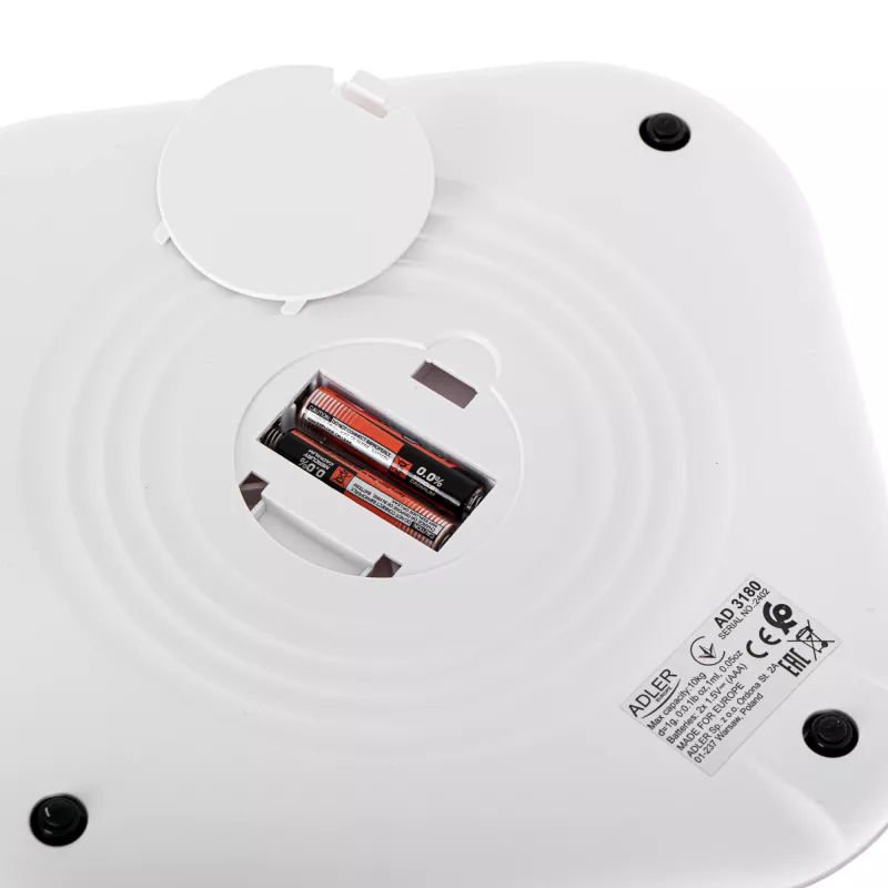 Virtuves svari Adler AD 3180 ar precizitāti 1 g, LCD, balti