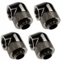 XSPC 90° adapteris G1/4 collas AG uz G1/4 collas IG, rotējošs, melns hroms, 4 gab. iepakojumā