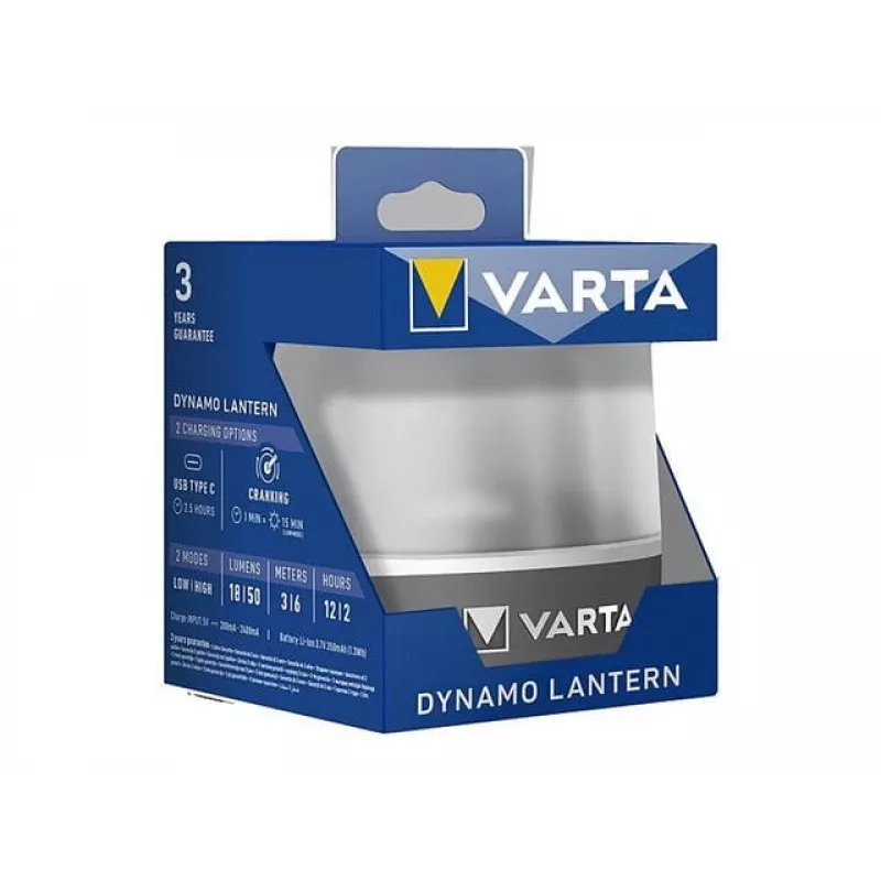 Ar roku uzvelkama uzlādējama dinamogaismeklis Varta 17670 101 111 - pārnēsājama avārijas gaisma