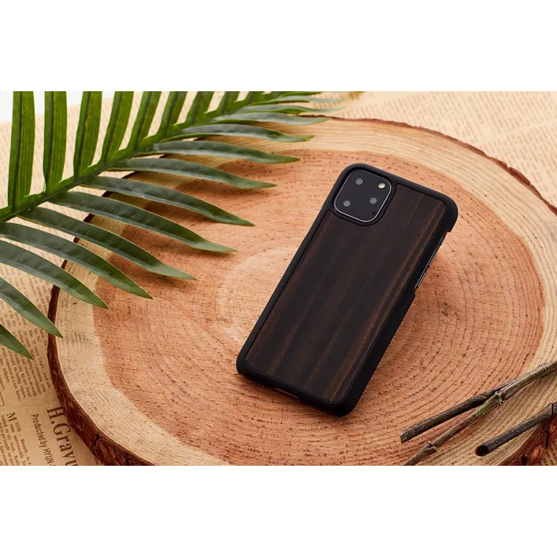 Viedtālruņa maciņš man and wood iPhone 11 Pro Max, melnkoka melns