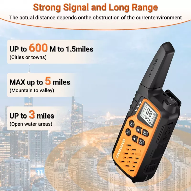 Baofeng BF-T25E divvirzienu radio, oranžs, 2 gab.