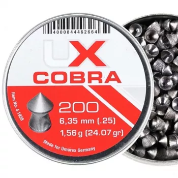 Gun pellet UMAREX Pointed Ribbed Shot Cobra 6.35 mm, 1.56 g, sudraba, 200 gab.