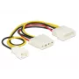 Iekšējais strāvas kabelis DeLOCK 83658 0,39 m 3 kontaktu uz 2 x Molex 4 kontaktu