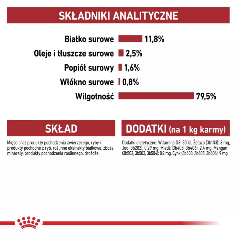 Mitrā kaķu barība Royal Canin Instinctive 12 x 85 g — mājputni, pieaugušiem kaķiem, urīnizvades sistēmas veselības atbalsts