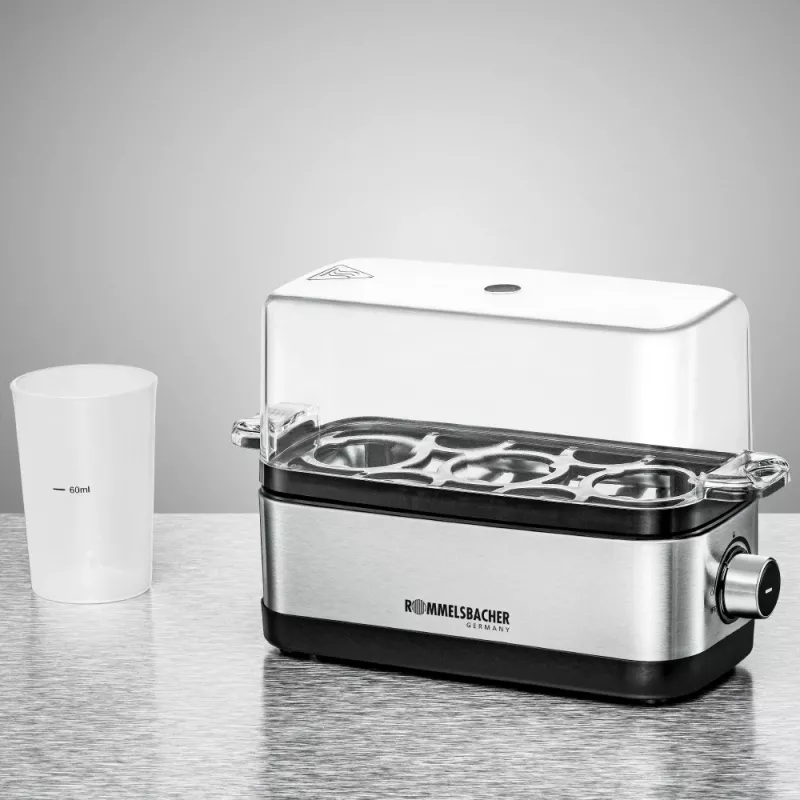 Olu vārītājs Rommelsbacher ER 300 — 3 olu, nerūsējošais tērauds, 300 W, caurspīdīgs vāks