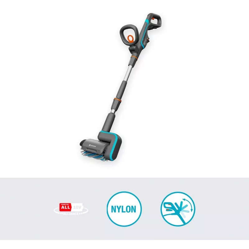akumulatora daudzfunkciju tīrītājs AquaBrush Patio 18V P4A solo, cieto grīdu tīrītājs Pelēks/tirkīza, bez akumulatora un lādētāja, POWER FOR ALL ALLIANCE