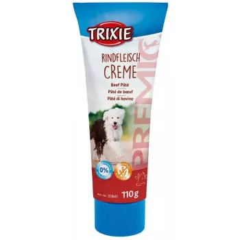 TRIXIE Premio Beef 110 g — hipoalerģiska pasta tūbiņā, 14,3% olbaltumvielu, 26,4% tauku, bez lipekļa, bez laktozes pieaugušiem suņiem
