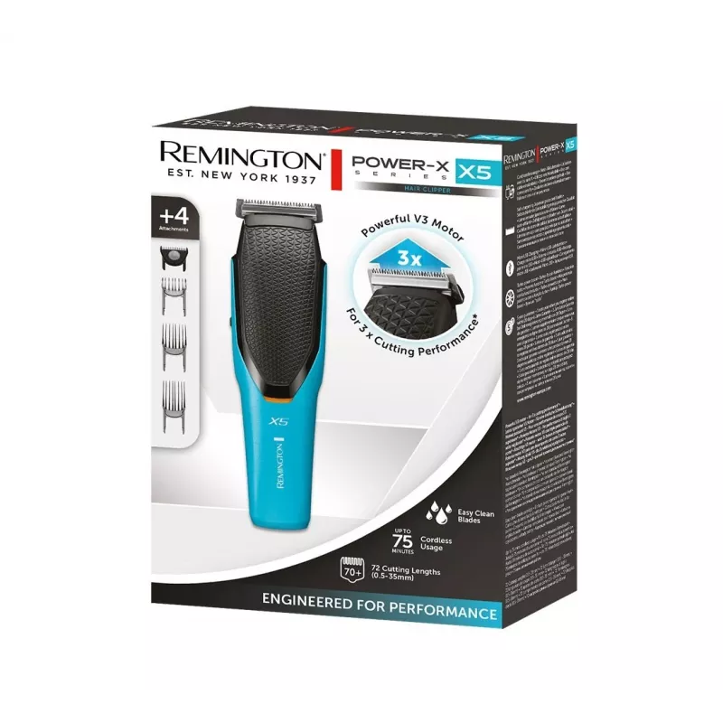 Remington Power-X Series HC5000 X5 matu griežamā mašīnīte melna zila