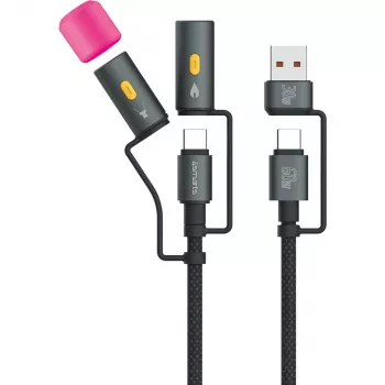 USB kabelis 4smarts 541060 USB 2.0 1m USB C melns pelēks