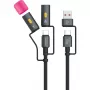 USB kabelis 4smarts 541060 USB 2.0 1m USB C melns pelēks