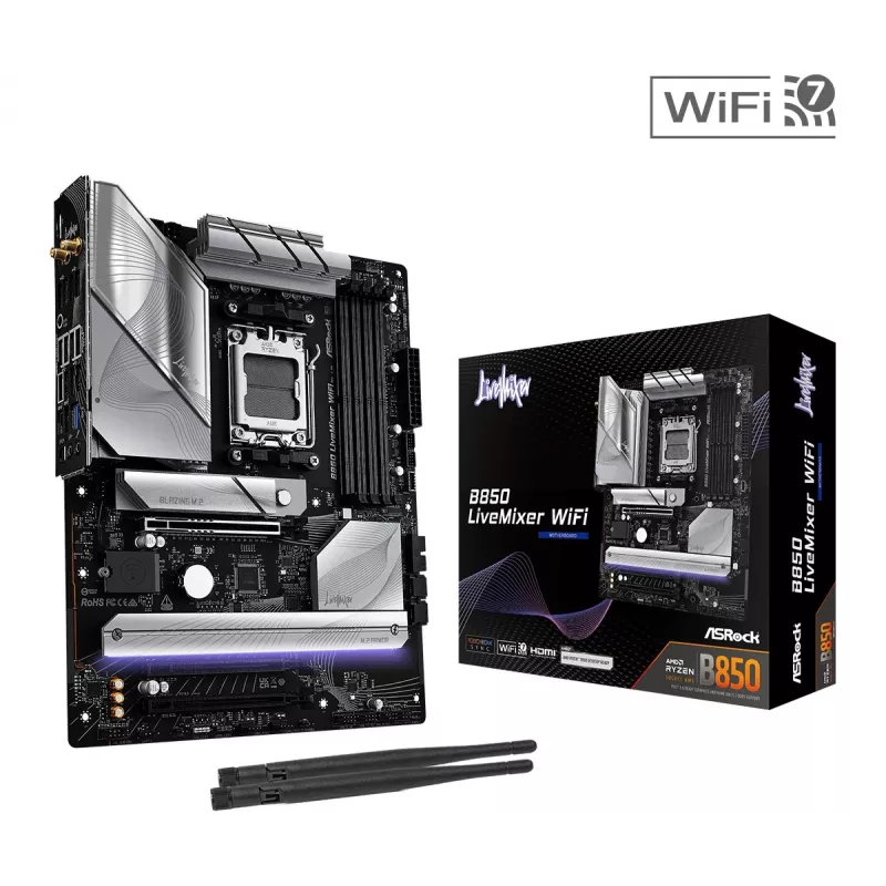 ASRock B850 LiveMixer WiFi ATX mātesplate