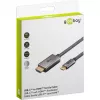 USB pītais adaptera kabelis, USB-C spraudnis > HDMI spraudnis, 4K / 60 Hz (melns/sudraba, 2 metri)