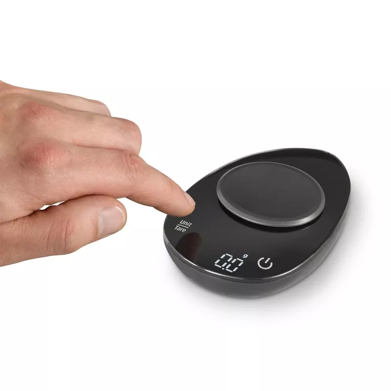 Virtuves svari Caso FinoCompact 03201 — 0,5 kg ietilpība, 1 g iedaļa, LED displejs, nerūsējošais tērauds/melns