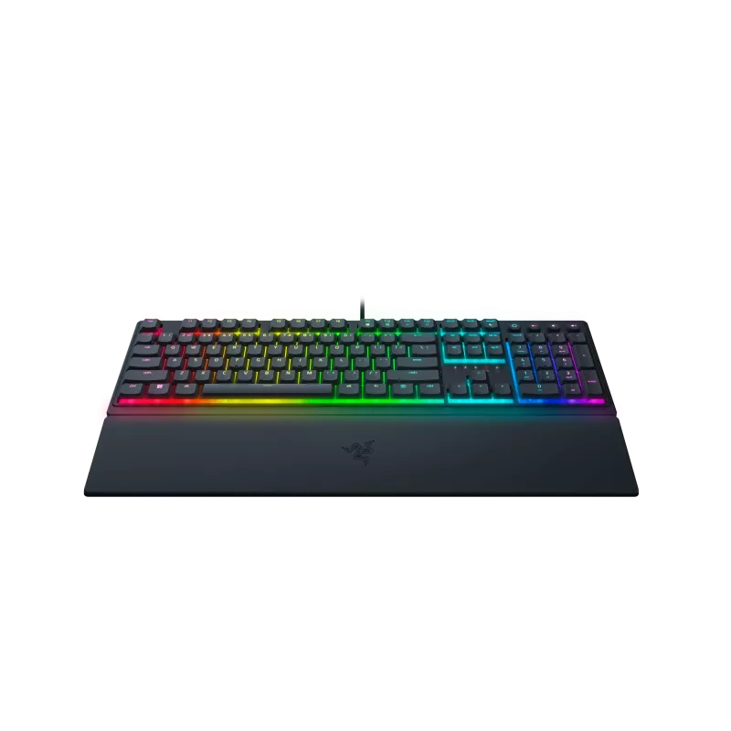 Vadu spēļu tastatūra Razer Ornata V3 — membrānas‑mehāniskais hibrīds, RGB LED apgaismojums, USB