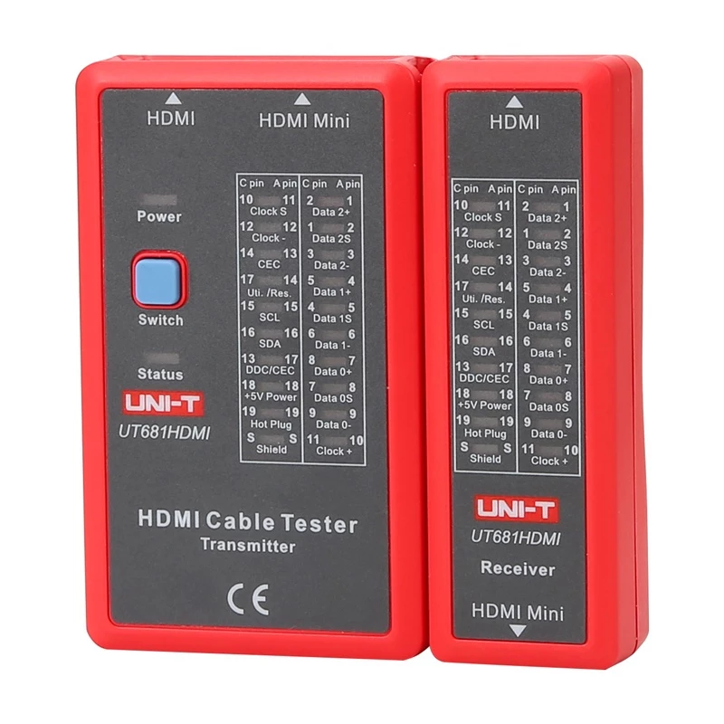 HDMI kabeļu testeris No name UT681HDMI — HDMI nepārtrauktības un vadu shēmas pārbaude