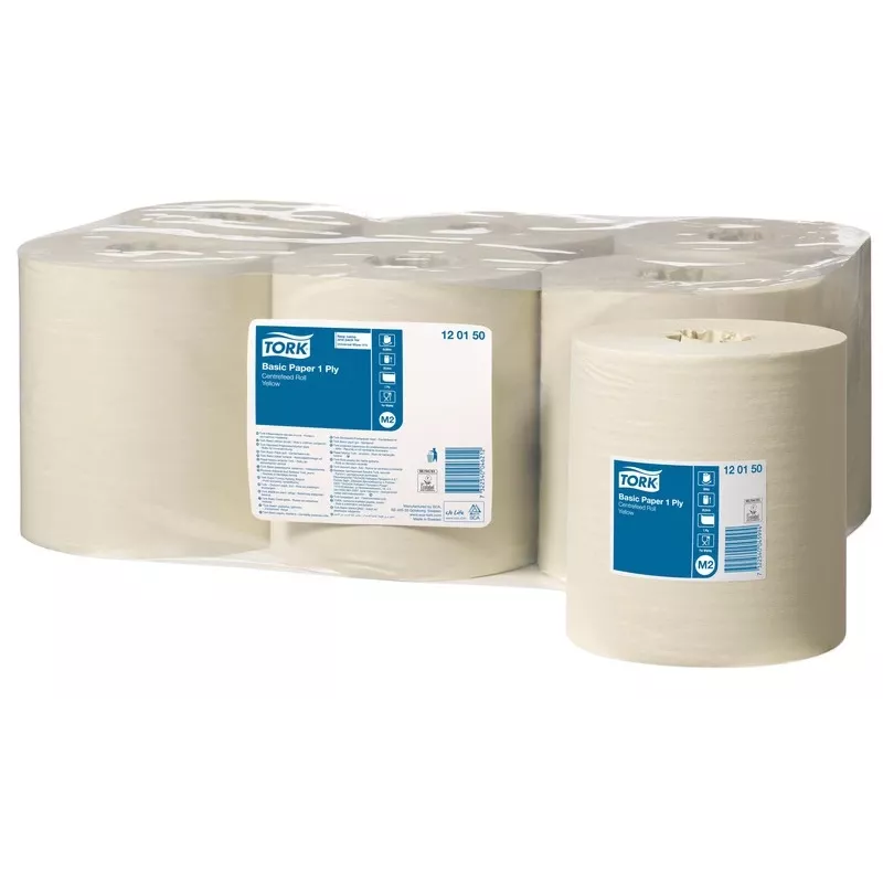 Roku dvieļu ruļļi, papīra, Tork Universal Centerfeed 310 M2, 1-kārtas, 300 m, pārstrādāts audums, 6 gab.