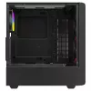 PC kuba korpuss SAVIO Noctis Glass RGB — Melns, ATX/Micro-ATX, 210×410×450 mm, 3×120 mm priekšējie ventilatori