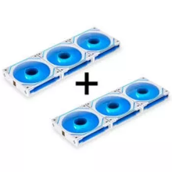 LIAN LI UNI FAN SL-INF 120 ARGB Reverse Blade PWM ventilatoru komplekts - 6 iepakojumā, balts