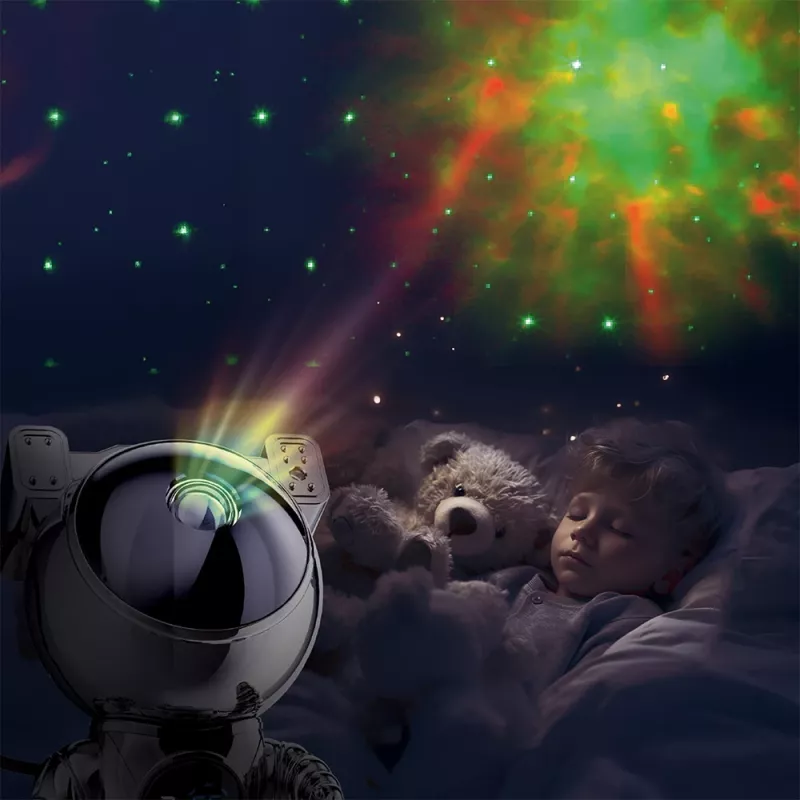 Hawk HW-STAR02 astronauta zvaigžņu projektors ar pulksteni hroma izpildījumā