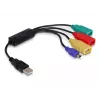 DeLock USB2.0 ārējais 4 portu kabeļu HUB - Hubs - 4 x USB2.0 - Galddatoram (61724)