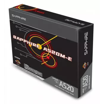 Micro ATX mātesplate Sapphire A520M-E ligzdai Socket AM4, AMD A520 mikroshēmojums, 2x DDR4 DIMM, max 64 GB, PCIe 3.0 x16/x1, SATA III, Gigabit LAN
