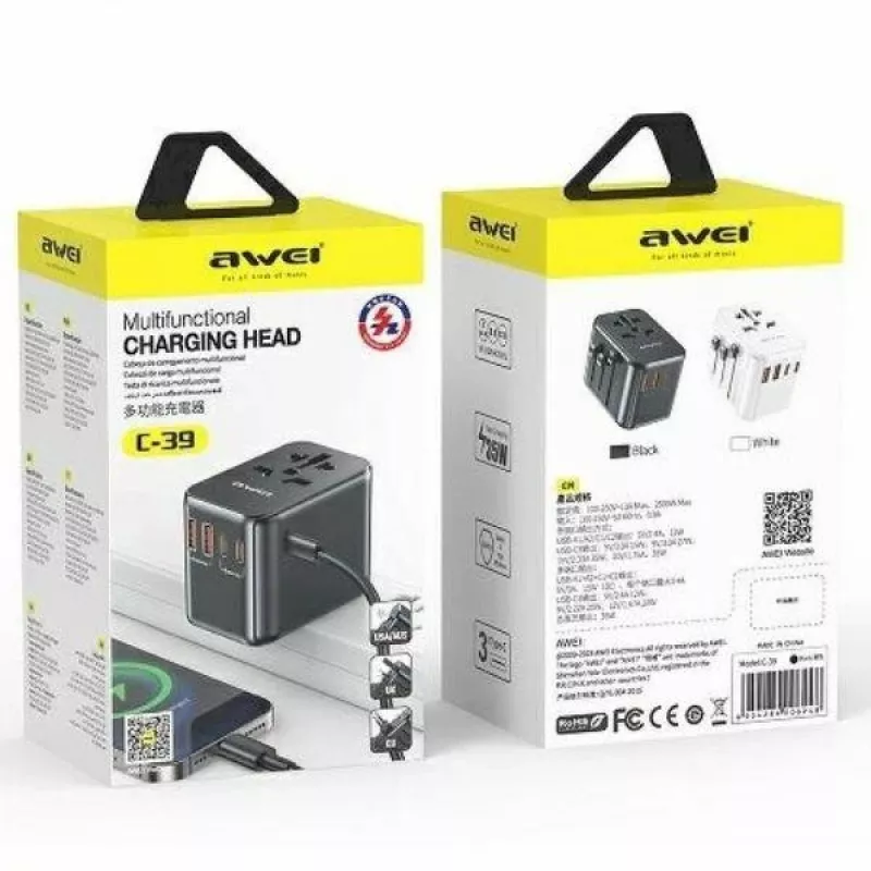 Ceļojumu GaN lādētājs 35W 4in1 US/AU/EU/UK C-39