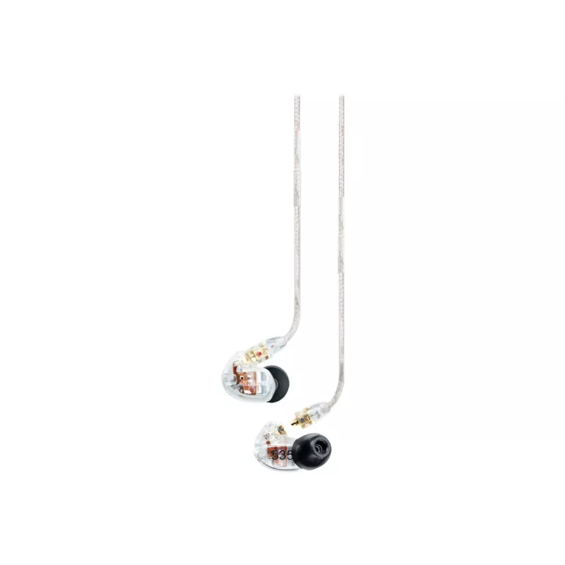 Shure SE535 austiņas, vadu, iekšauss, skatuves/studijas, caurspīdīgas