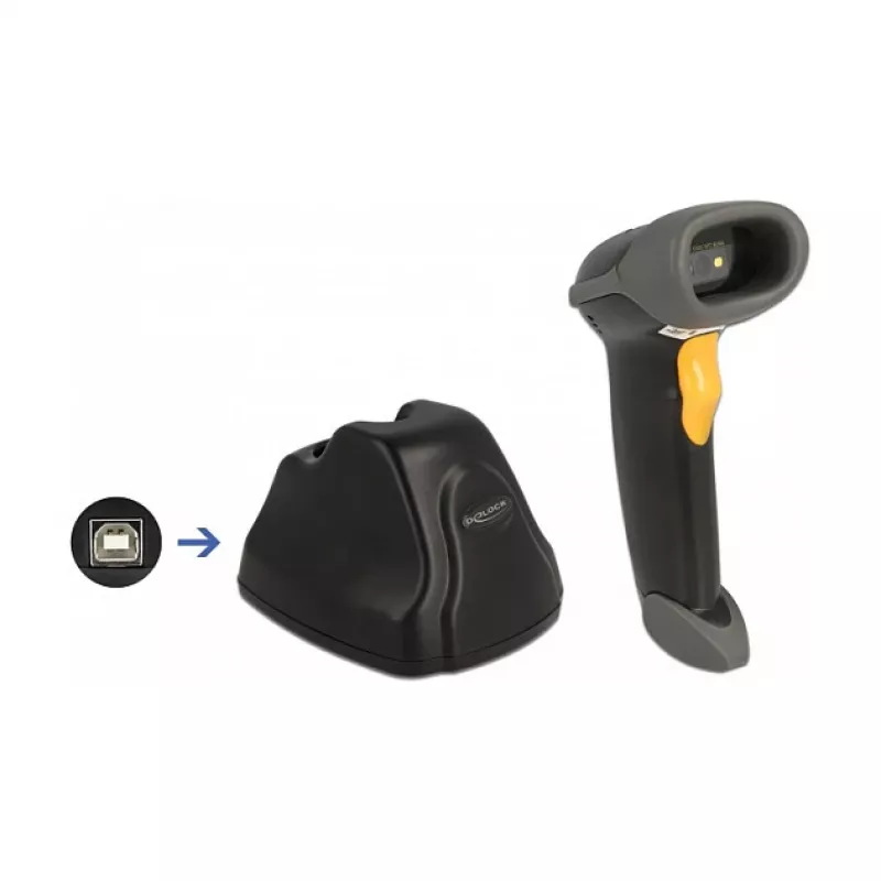 Rokas svītrkodu skeneris DeLOCK 90550 1D 2D bezvadu USB