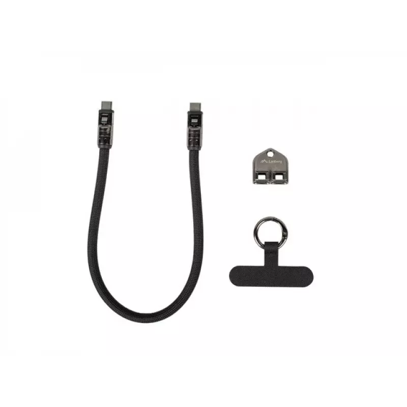 USB-C kabelis LANBERG CA-CMCM-10LN-0003-BK 0,3 m 240W Melns