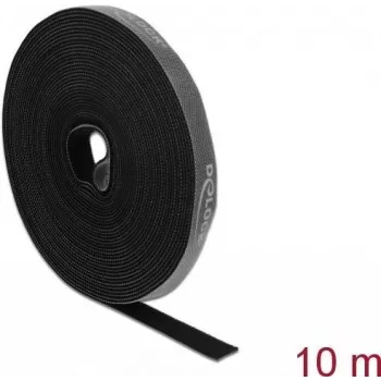 Montāžas lente DeLOCK Velcro lente uz ruļļa, garums 10 m, platums 15 mm, pelēka