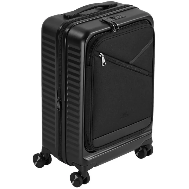 Salona koferis Rivacase 8180 Clark ECO – rokas bagāža, cietais korpuss, melns