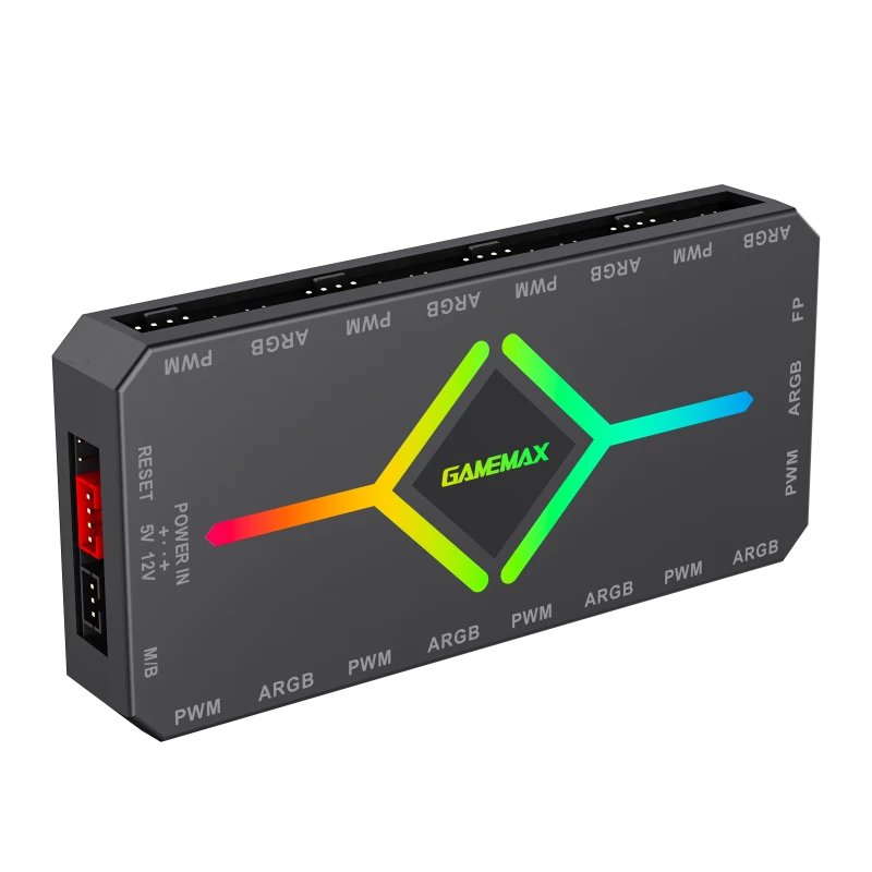 Gamemax | Tālvadība | V4.0 ARGB PWM HUB BK | Melns | Gamemax