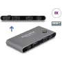 KVM slēdzis DeLOCK 11485 USB HDMI 8K 144Hz antracīta krāsā