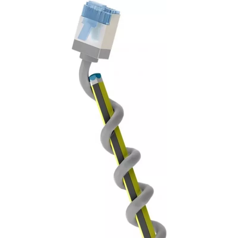 Goobay Ultra-Flexible CAT 6A plākšņu kabelis, slaids U/FTP, pelēks — īpaši īss spraudnis (74312)