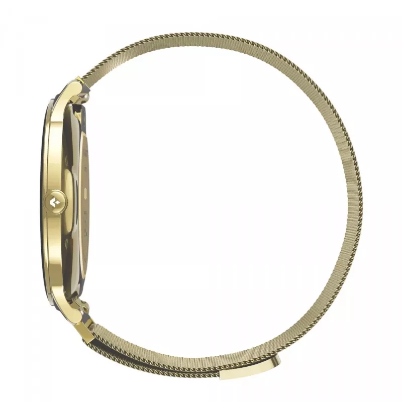 Smartwatch Garett Verona 2 Gold Mesh ar Bluetooth un sirdsdarbības monitoru
