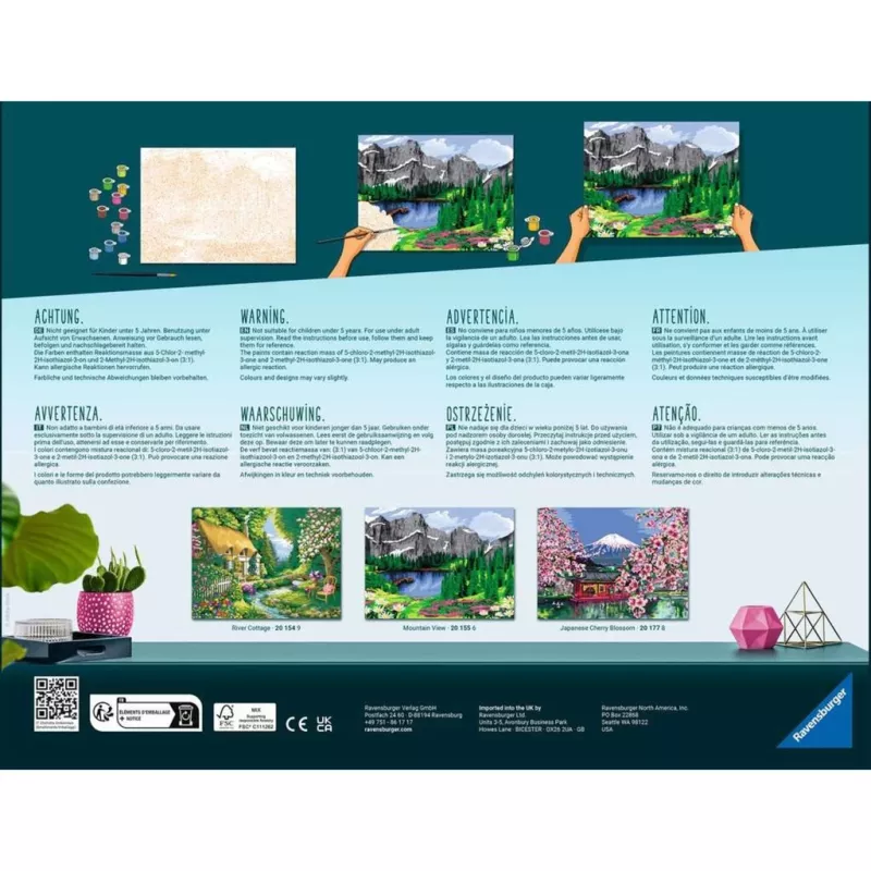 Ravensburger CreArt gleznošanas pēc cipariem komplekts Landhaus am Fluss (Lauku māja pie upes)