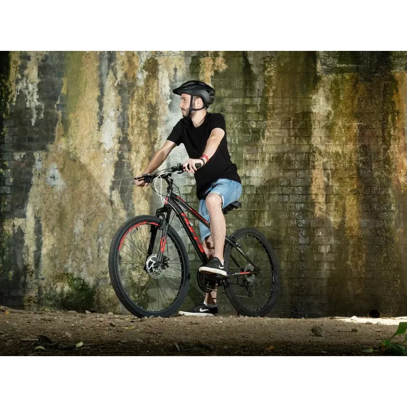 Kalnu velosipēds HUFFY EXTENT 27,5 collas melns — 27,5 collu riteņi, hardtail rāmis