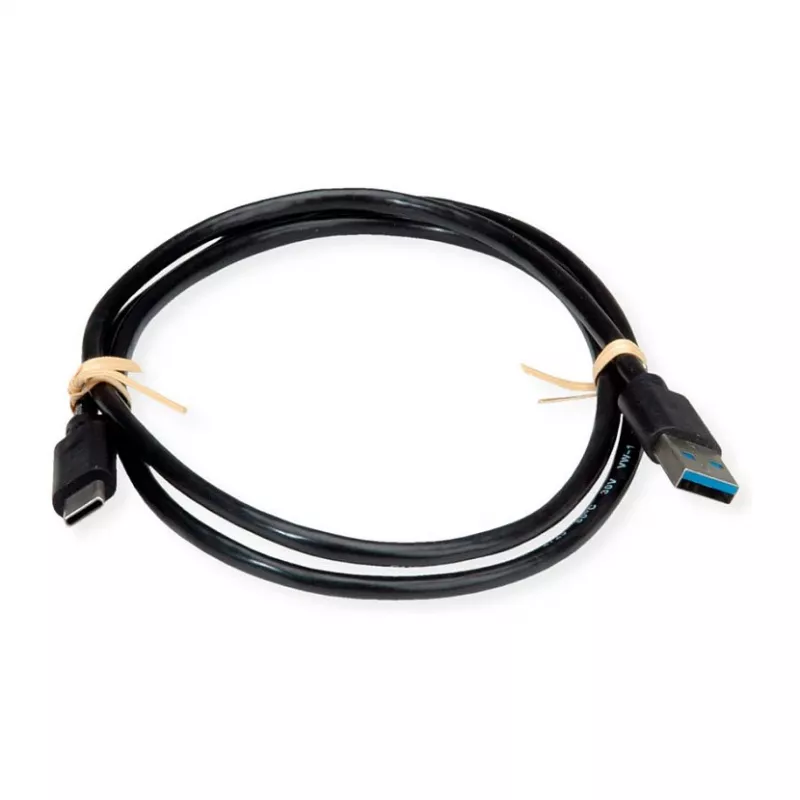 ROLINE RM USB 3.2 Gen 1 kabelis, A-C, ST/ST, melns, 1 m