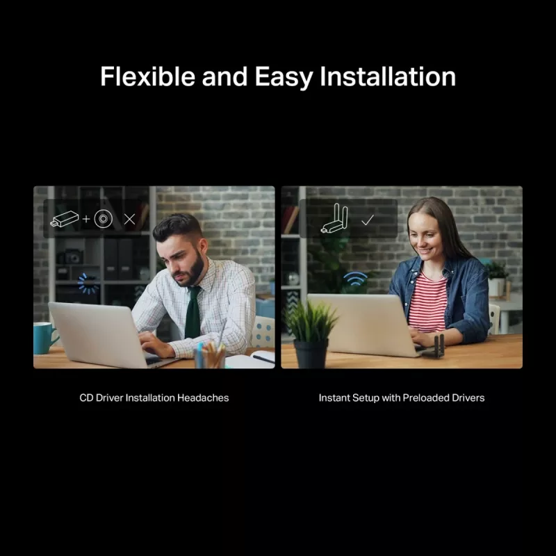Bezvadu USB adapteris MERCUSYS MA37BEH — augstas pastiprināšanas Wi-Fi 7 (BE6500) USB-C/USB-A saderība