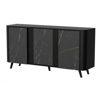 Kumode Cama Meble VOLARE 151 x 39 x 75 cm, melna / San Sebastian