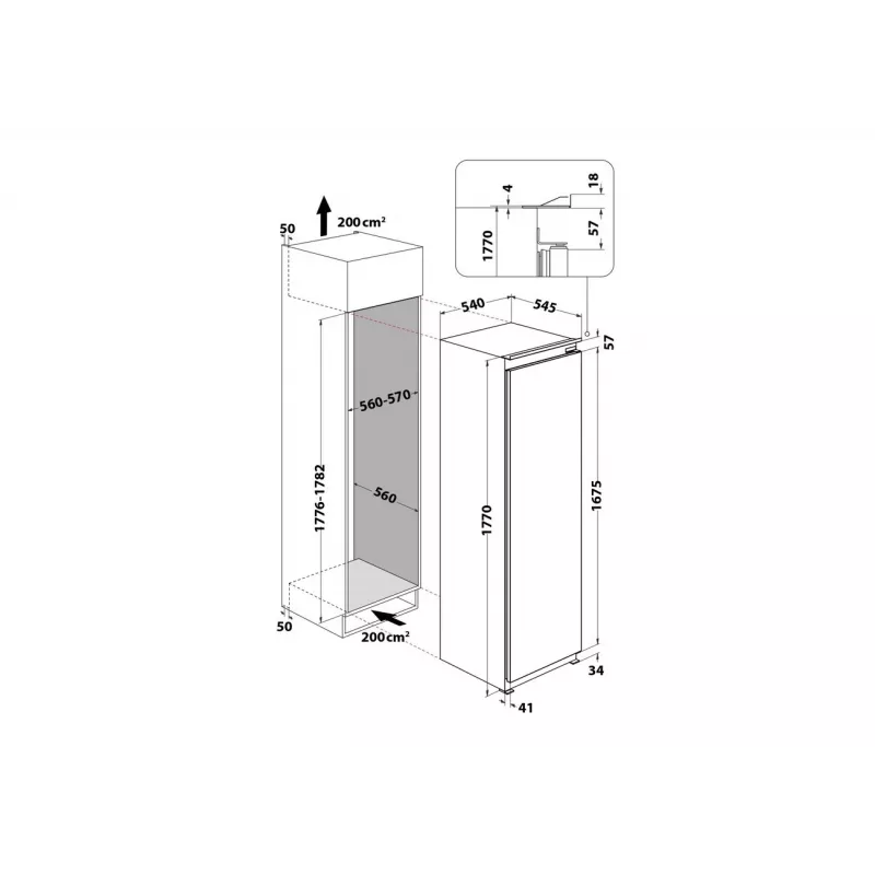 Whirlpool ledusskapis | WHSD18A013D1 | Energoefektivitātes klase E | Iebūvējams | Pārtikas ledusskapis | Augstums 177 cm | Ledusskapja lietderīgā ietilpība 306 L | Displejs | 30 dB | Nerūsējošais tērauds