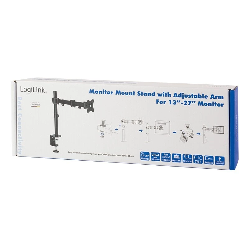 LogiLink BP0021 Monitora stiprinājums / statīvs 68.6 cm (27 inch) galda melns