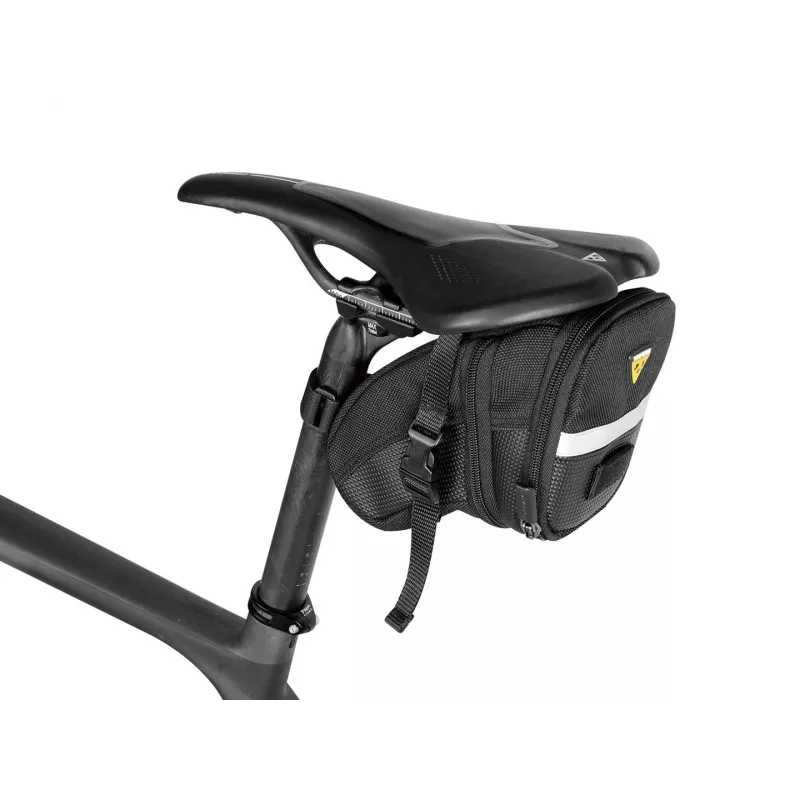 Sēdekļa soma TOPEAK Aero Wedge Pack Medium — kompakta zemseglojuma velosipēda glabātuve