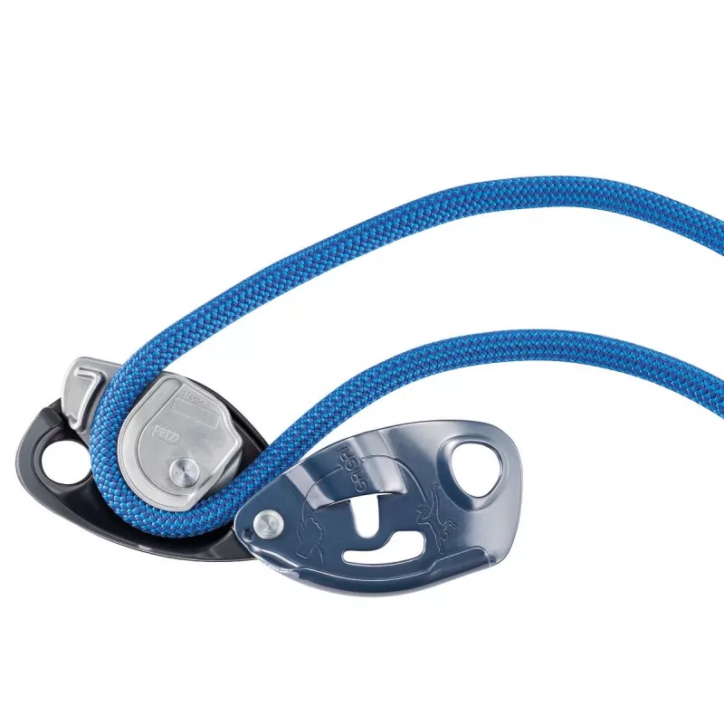 Tubular belay device Petzl GRIGRI – Aluminium and steel, 175 g, viena paka, red/oranža