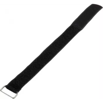 Basetech 98001c379 līpsavienojuma (Velcro) kabeļu siksna ar sprādzi, 600 x 30 mm, melna
