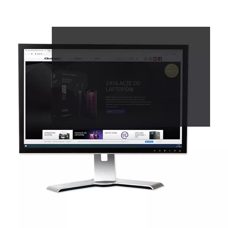 Qoltec GDPR privātuma filtrs 23 | 16:9 | Acu kopšana | Panorāmas