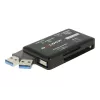 DeLOCK SuperSpeed USB karšu lasītājs CF SD Micro SD MS M2 xD 5 Gbps