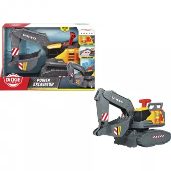 Rotaļu ekskavators Simba-Dickie Volvo Power Excavator modelis 203725012 — liešanas konstrukcijas transportlīdzeklis, spēļu komplekts
